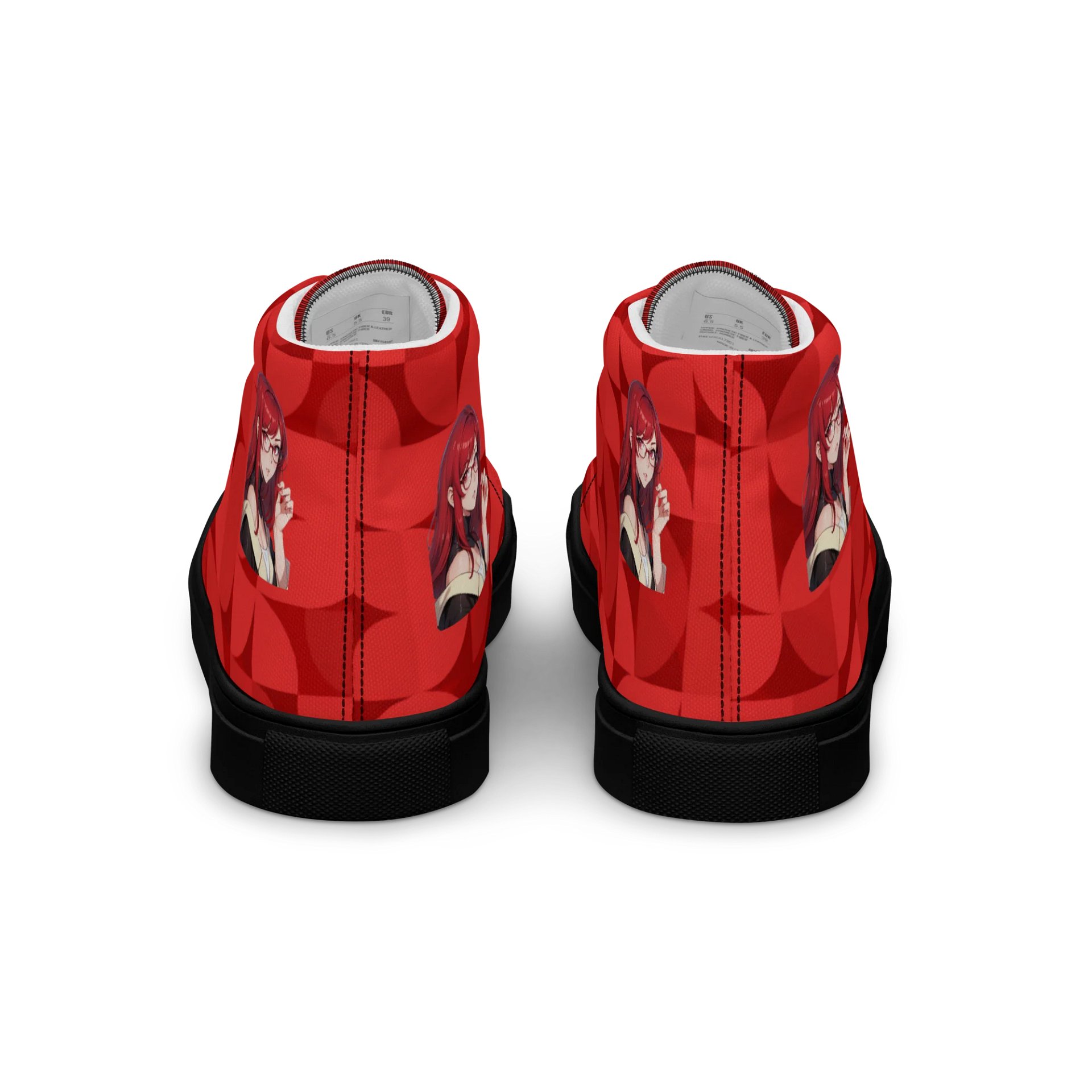 (Red WAIFU) K Women's High Top Canvas Shoes product image (4)