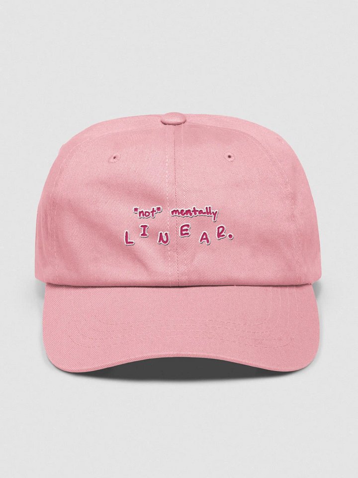 *not* mentally linear. (pink+ white lined design) classic dad hat product image (49)
