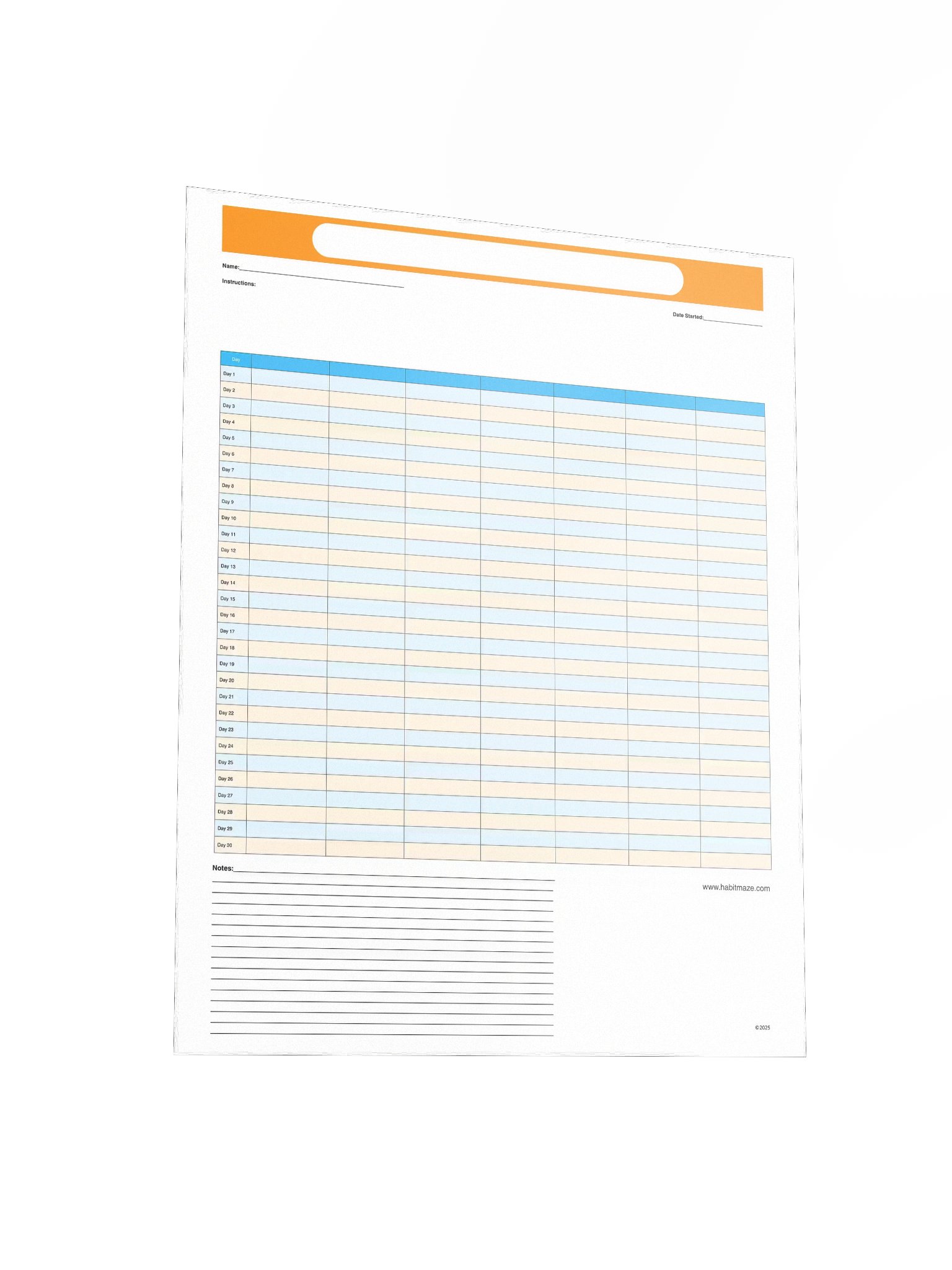 30 Day Blank Planner With 7 Columns and Notes product image (4)