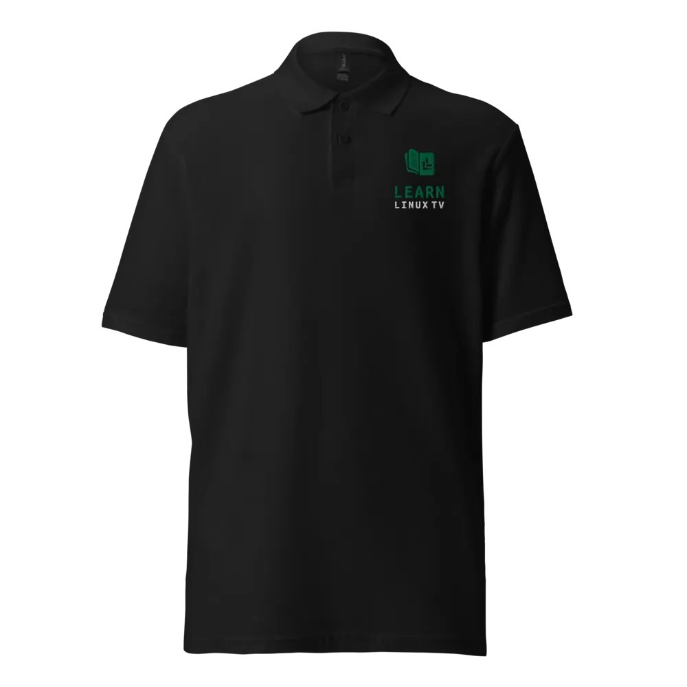 Polo Shirt with Learn Linux TV Logo (Cotton Version) product image (1)
