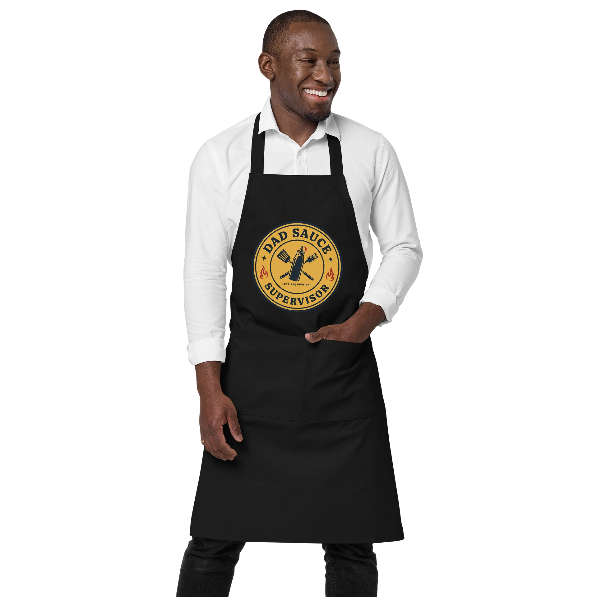 Dad Sauce Supervisor – Premium Embroidered BBQ Division Apron for Men Who Master the Grill product image (1)