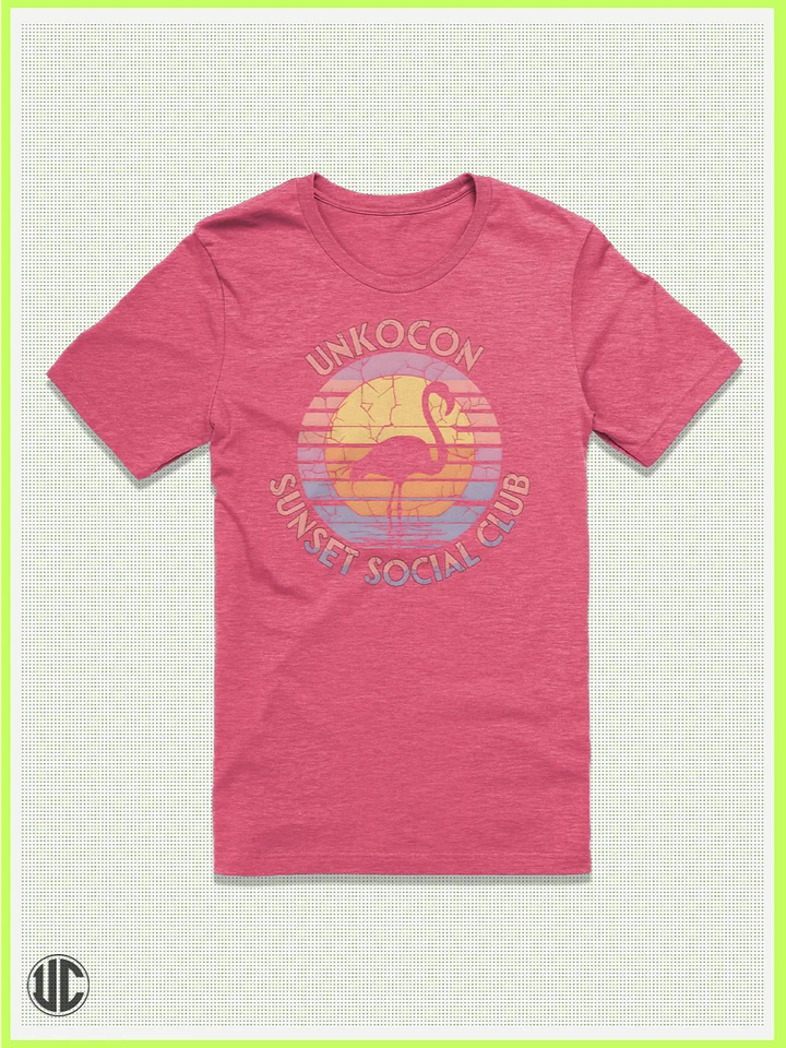 UnkoCon Sunset Social Club T-Shirt – Retro Flamingo Beach Tee product image (1)