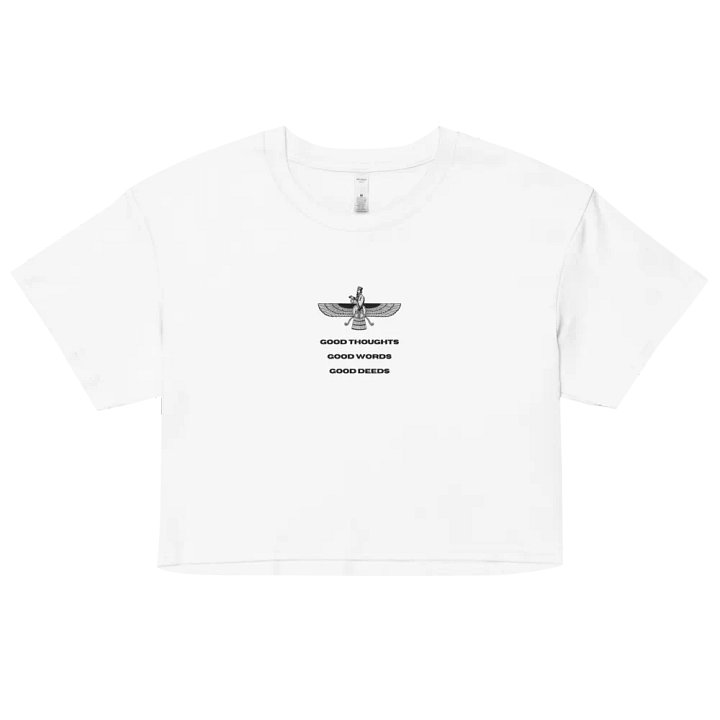 Faravahar Persian Design Crop Tee Good Thoughts Good Words Good Deeds product image (2)