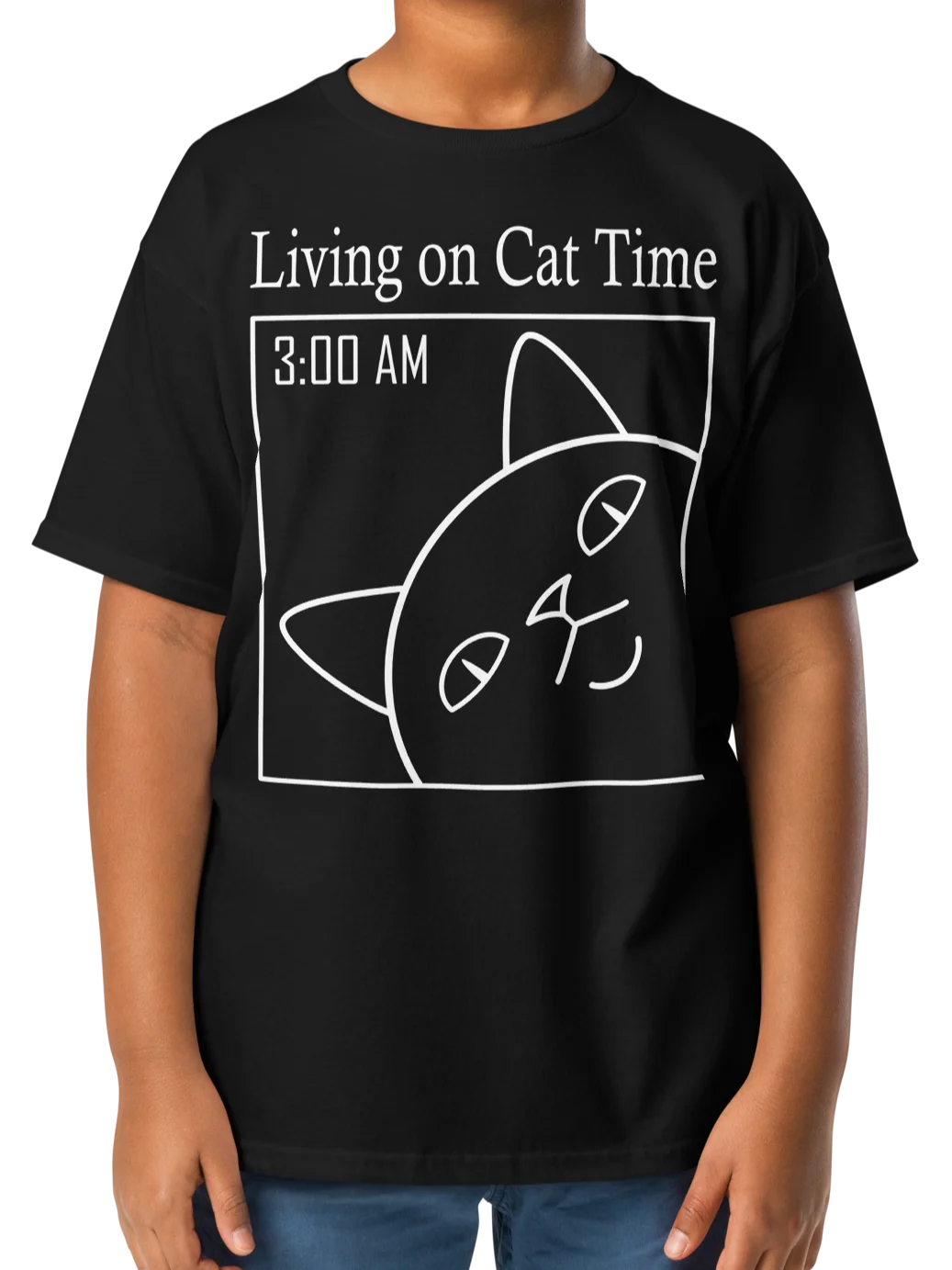 Living on Cat Time - Unisex Youth Heavyweight T-shirt product image (2)