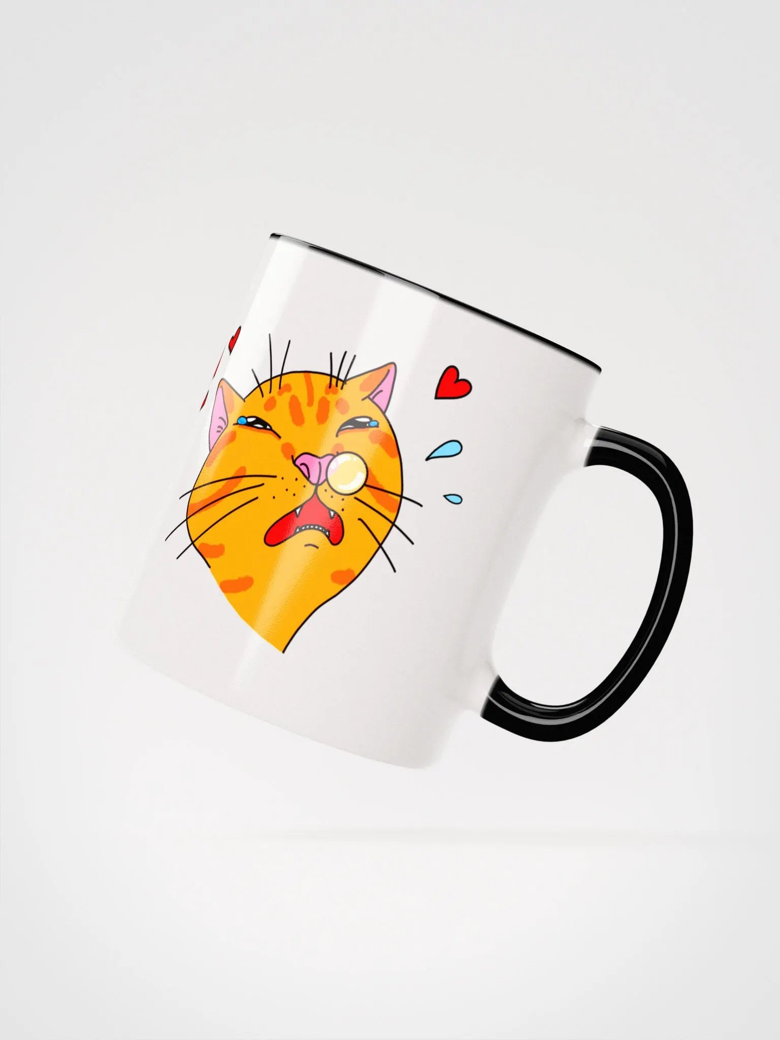 Achoo on You Orange Cat Mug Multicolored Rim product image (20)