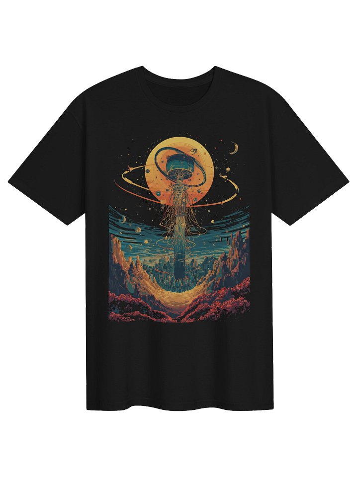 Cosmic Tower Retro-Futurist T-Shirt product image (1)