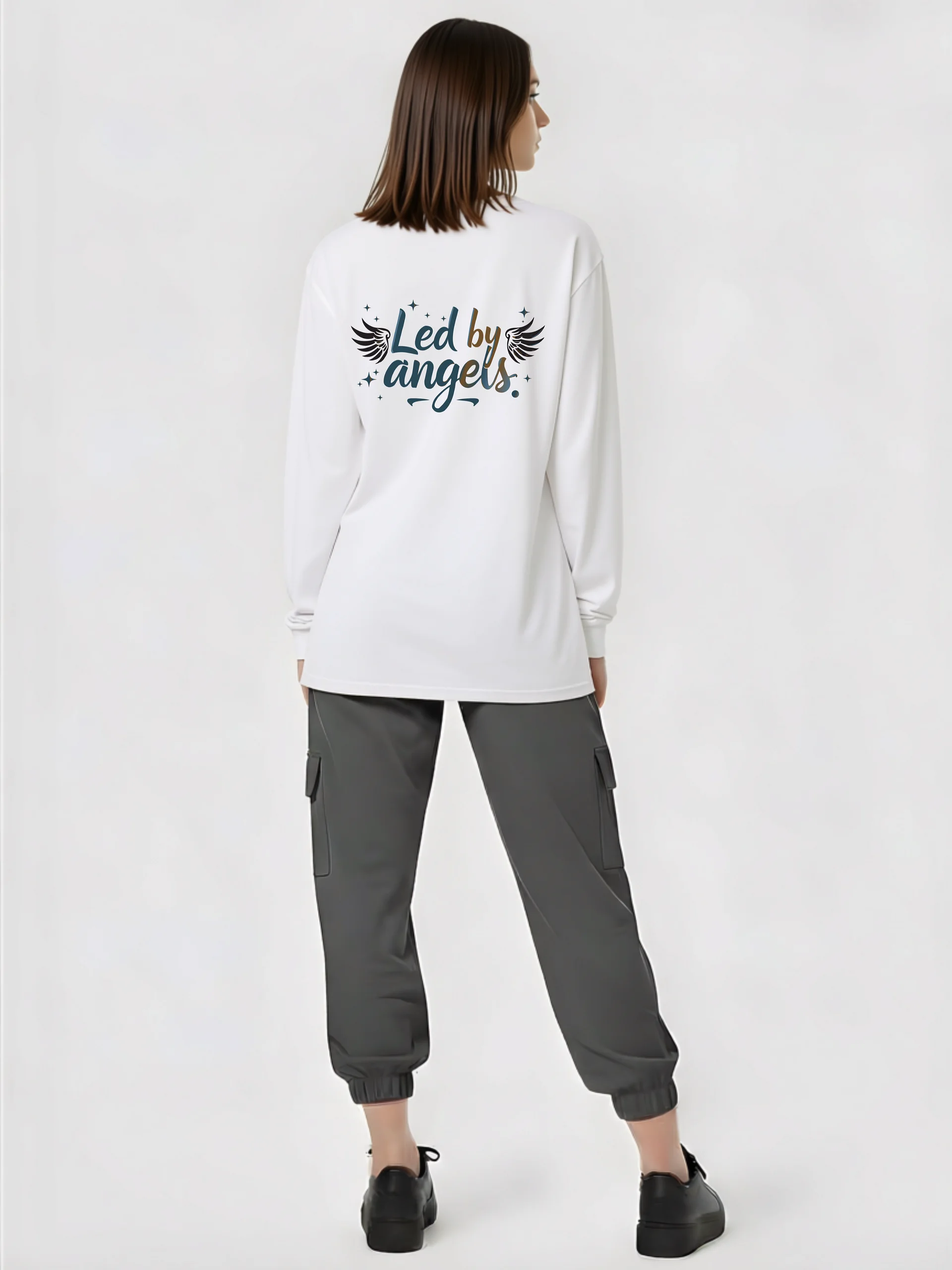 Led by Angels Long Sleeve Shirt with Wrist Embroidery product image (4)
