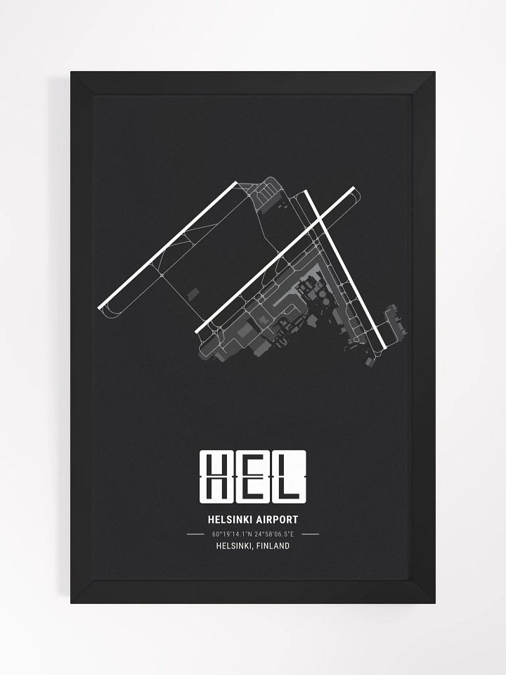 Framed Airport HEL Premium Map On Matt Paper product image (1)