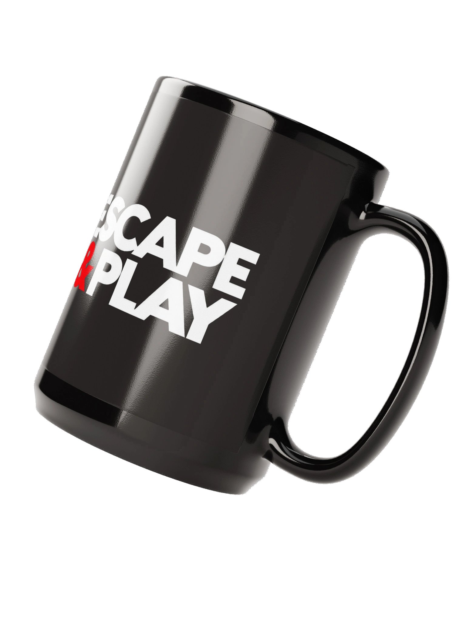 Easy Mode “Escape & Play” Black Mug – 15 oz product image (4)