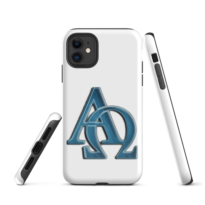 Alpha and Omega symbol in teal iPhone® Tough Case product image (1)