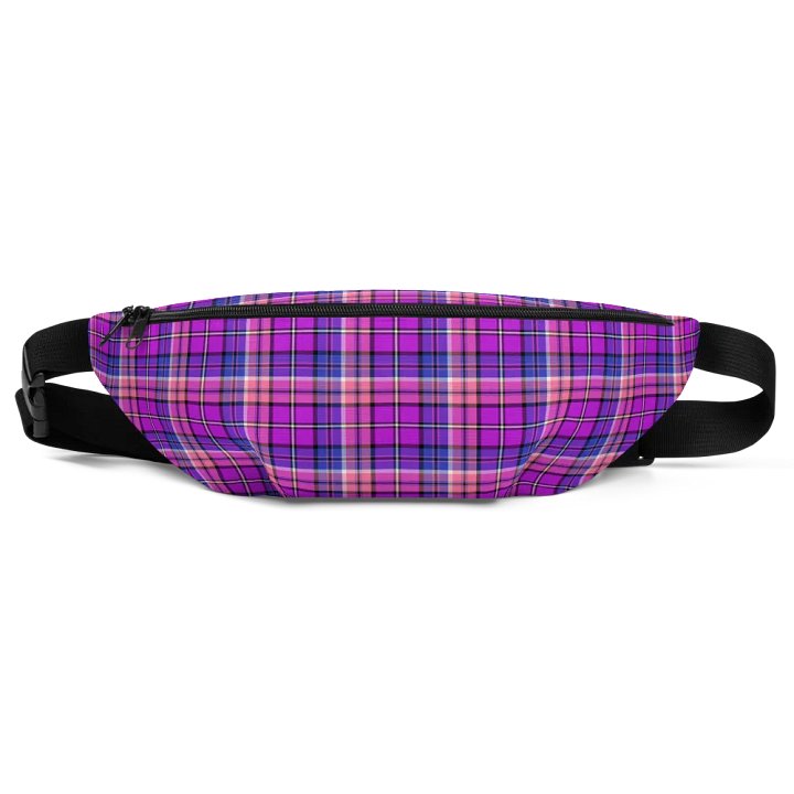 Bright Purple, Pink, and Blue Plaid Fanny Pack product image (2)