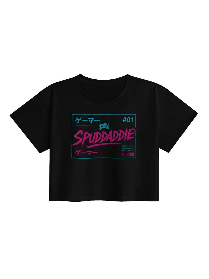 SpudDaddie Gamer #01 Neon Grid Crop Tee product image (1)