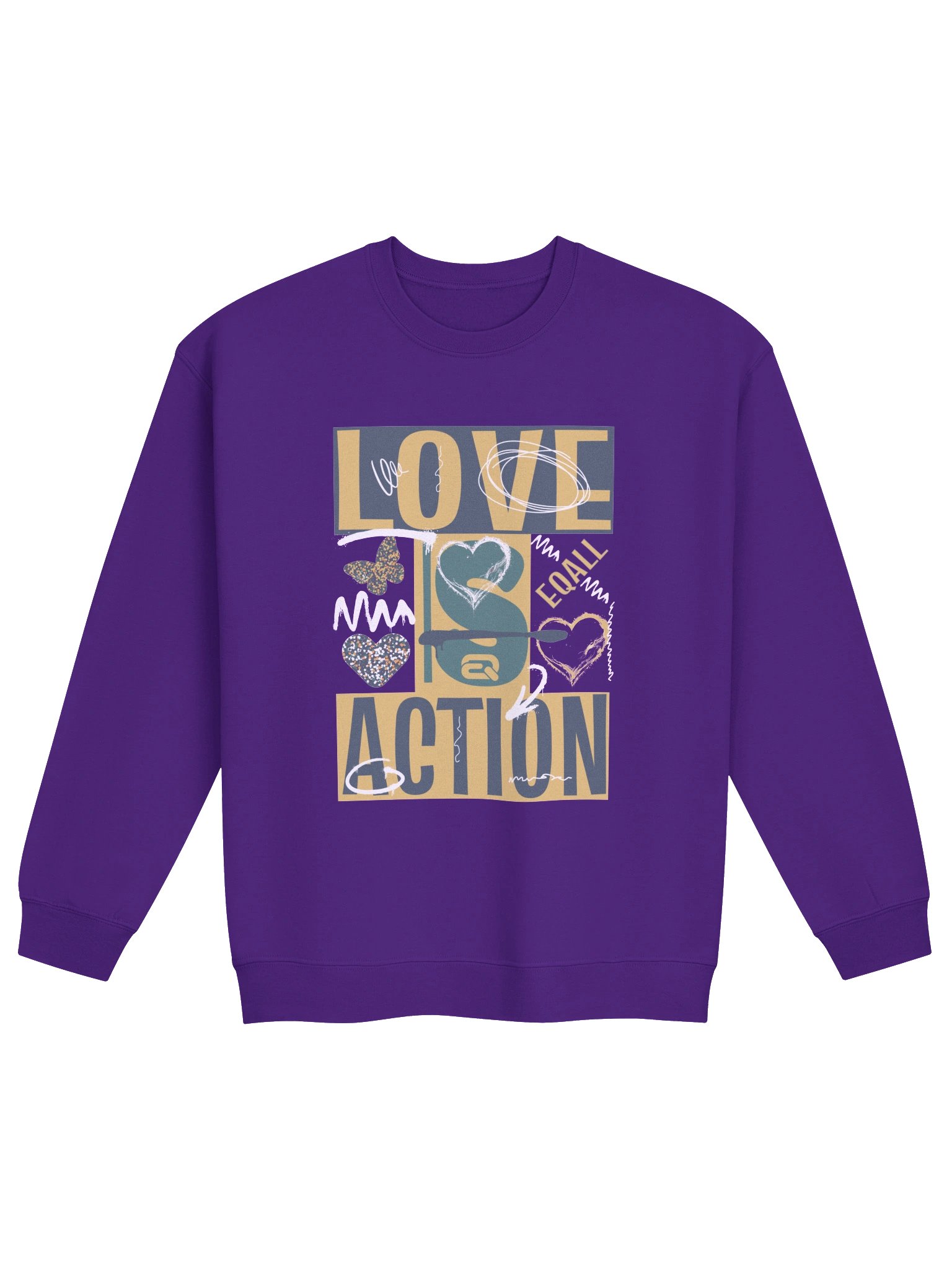 Love is Action! Unisex Gildan Crewneck Sweatshirt_EQALL® Originals_Pop Green product image (1)