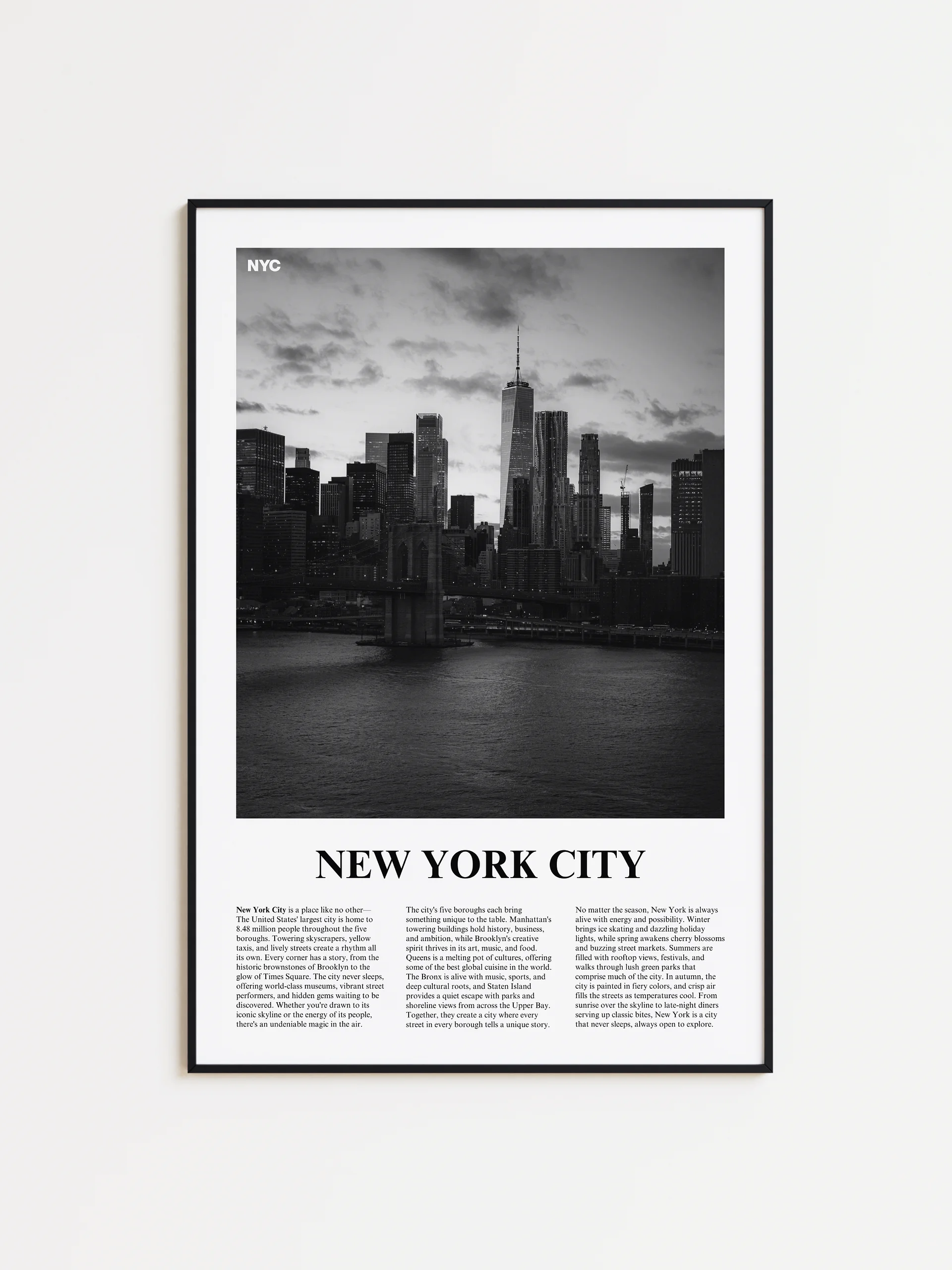New York City 02 Newspaper Poster | Framed product image (1)