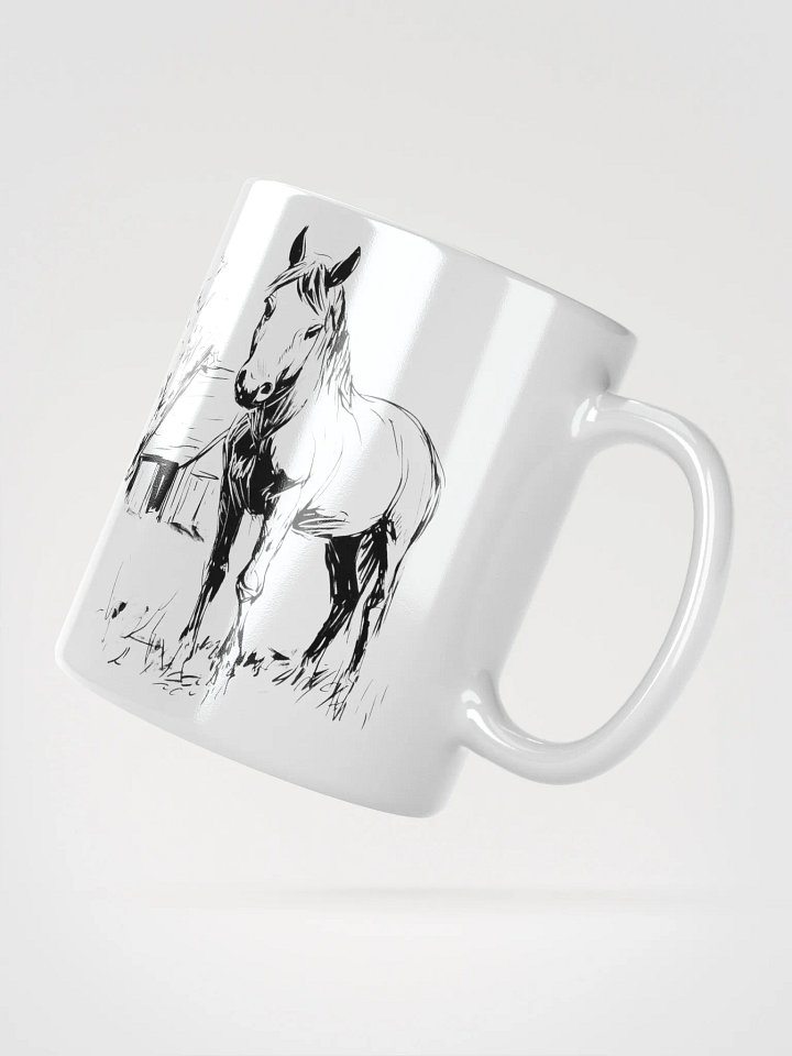 Pasture Morning – Horse & Barn Line Art Mug product image (4)