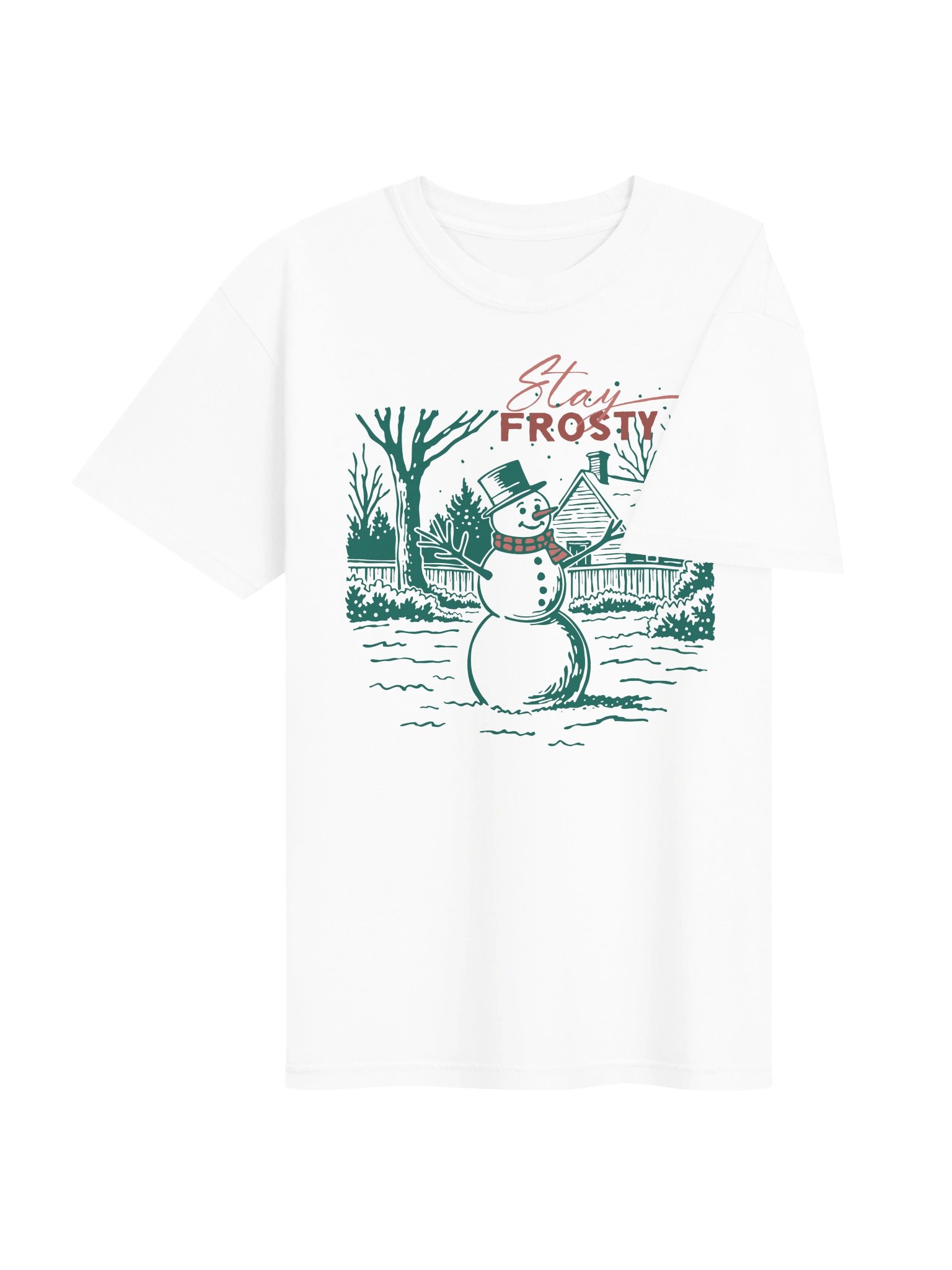 Stay Frosty retro Christmas t-shirt with a vintage snowman scene product image (40)