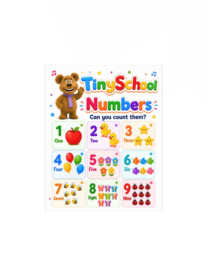 TinySchool Numbers — Colorful Counting Poster product image (1)