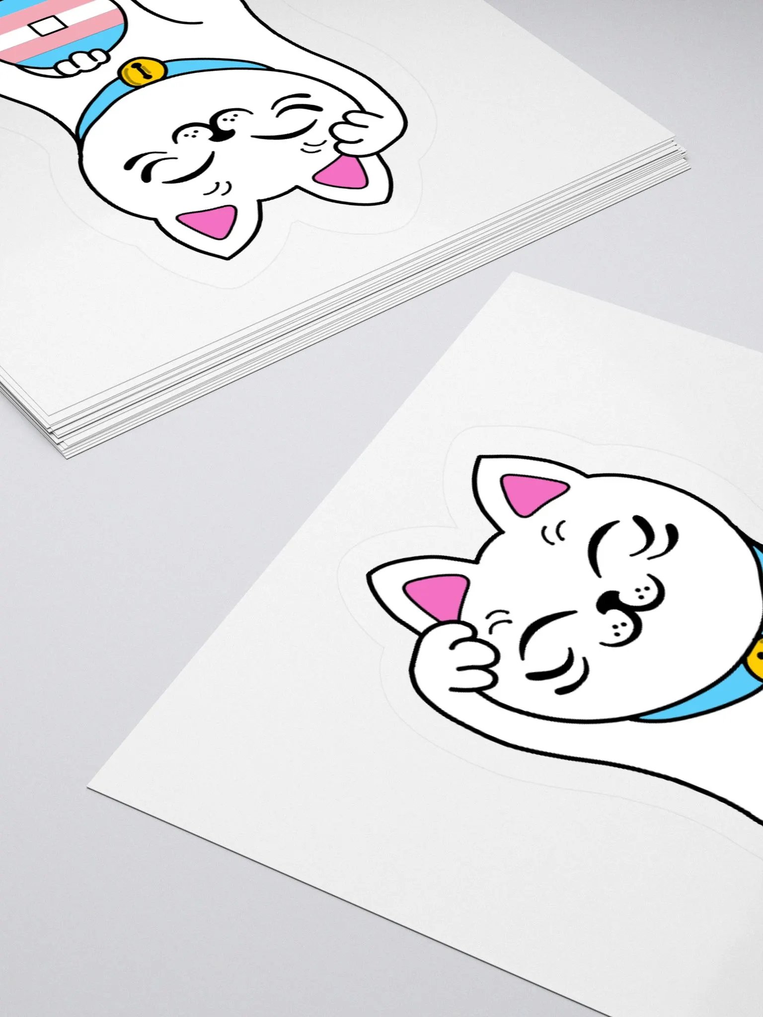 Maneki neko transgender pride sticker product image (4)