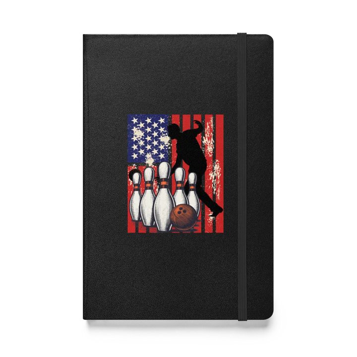 Flag American Bowling Strike Hardcover Notebook product image (1)