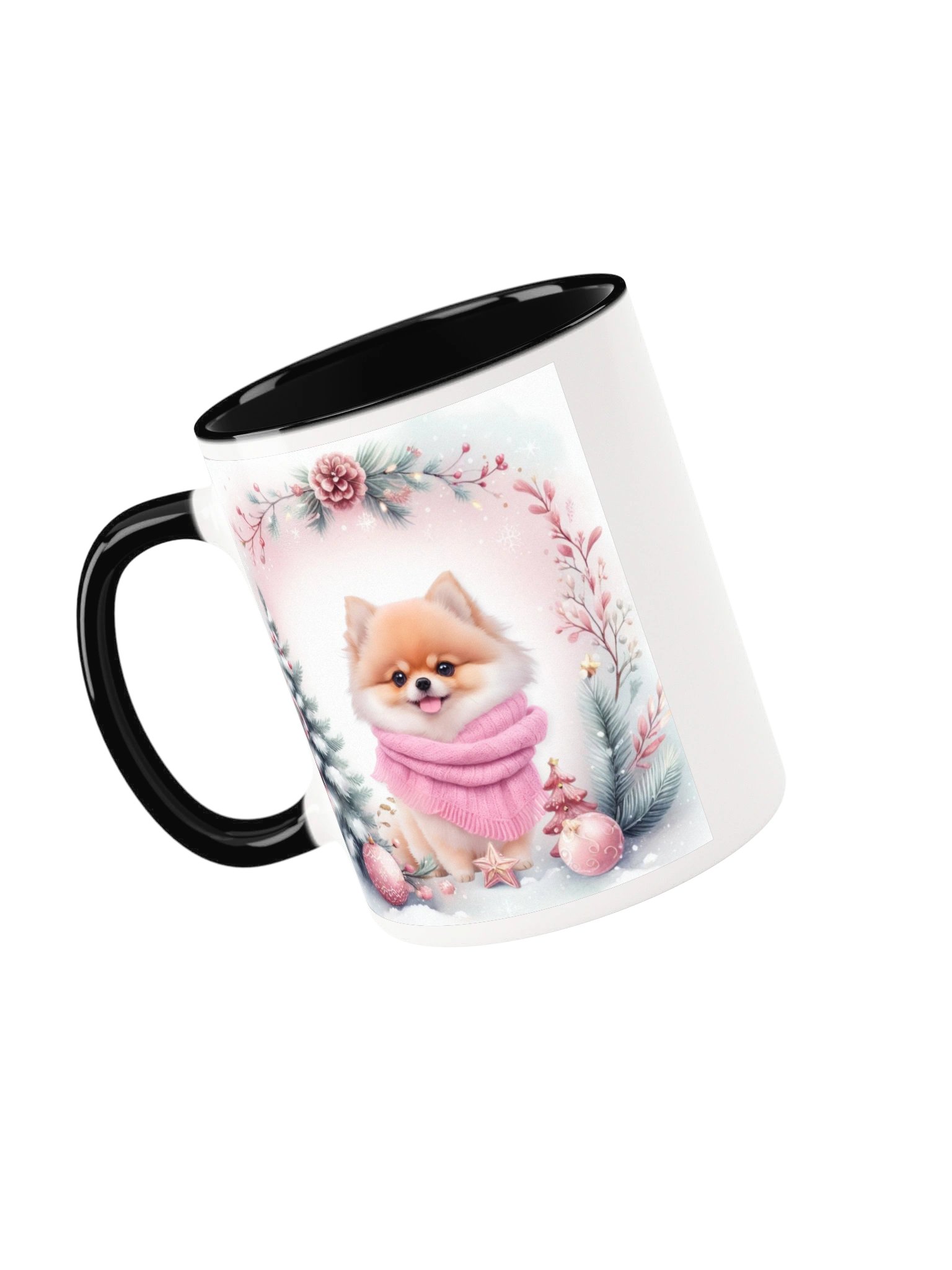 Pink Scarf Winter Dog Mug product image (21)