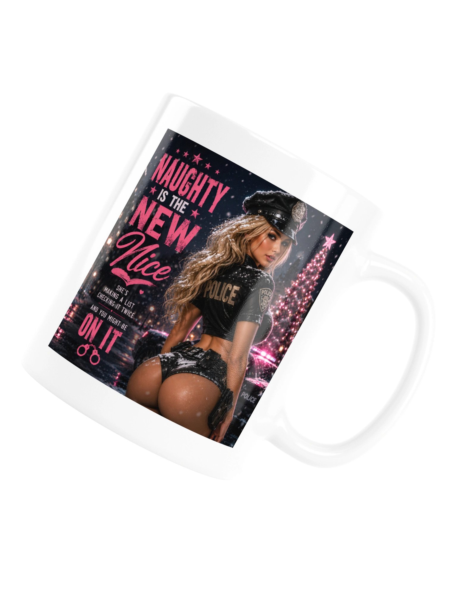 Naughty Is the New Nice Christmas Police Mug | Funny Flirty Gothic Holiday Gift product image (7)