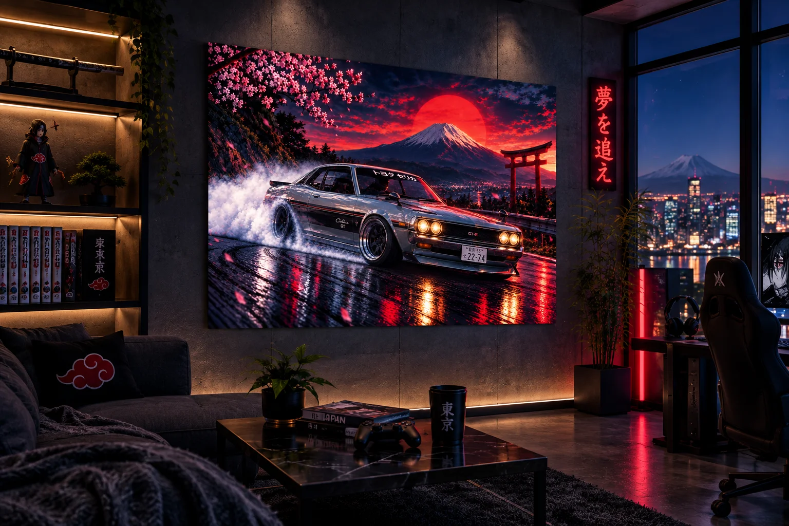Midnight Drift - Japanese Street Racing Mount Fuji Poster product image (3)
