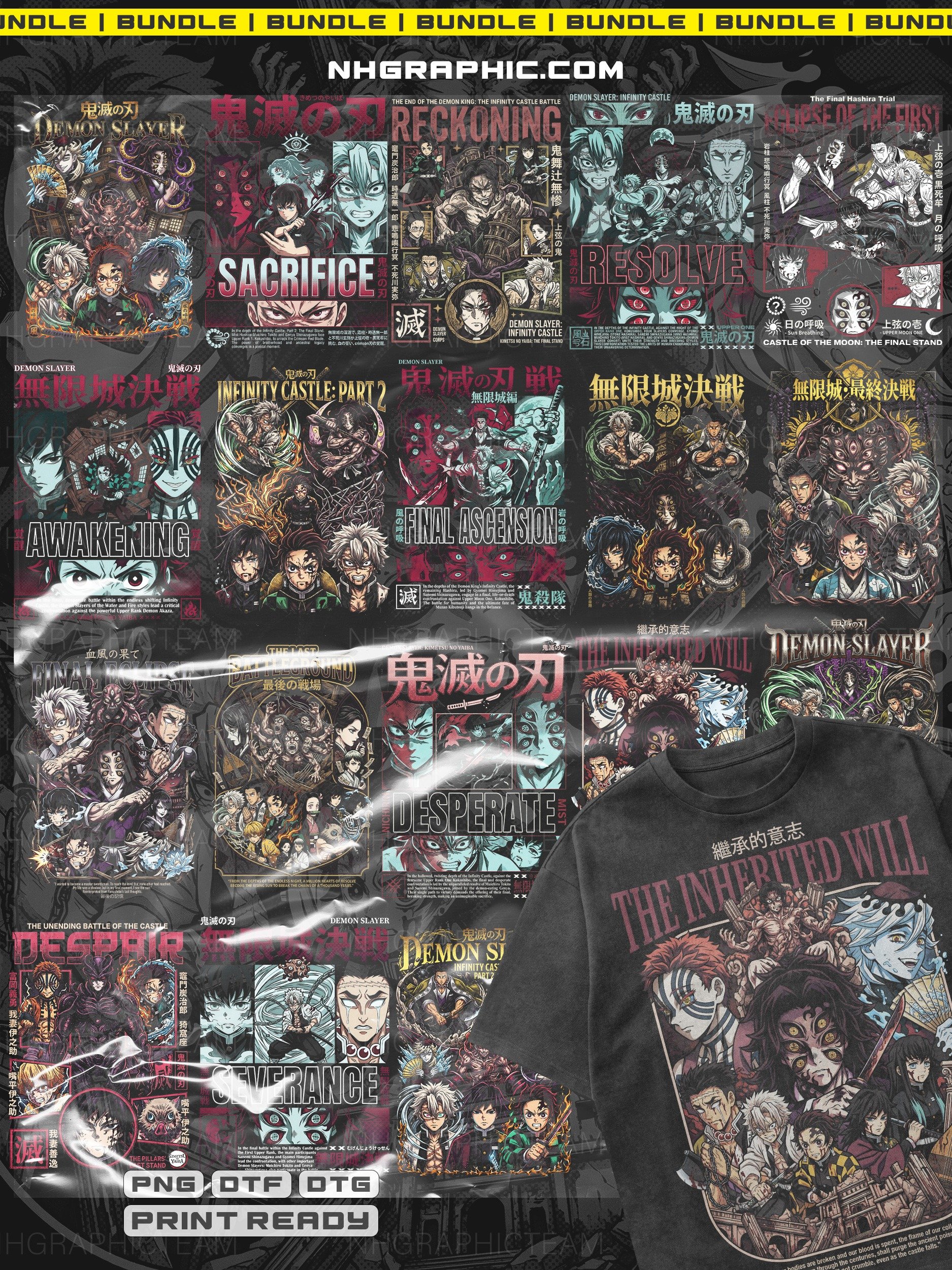 18 Legendary Demon Slayer Halftone Shirt PNGs product image (1)