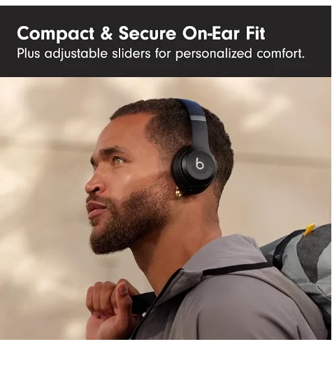 Beats Solo 4 - Wireless On-Ear Bluetooth Headphones, Up to 50-Hour Battery Life, Ultra-Lightweight Comfort, Powerful and Balanced Sound, Apple & Android Compatible - Matte Black product image (3)