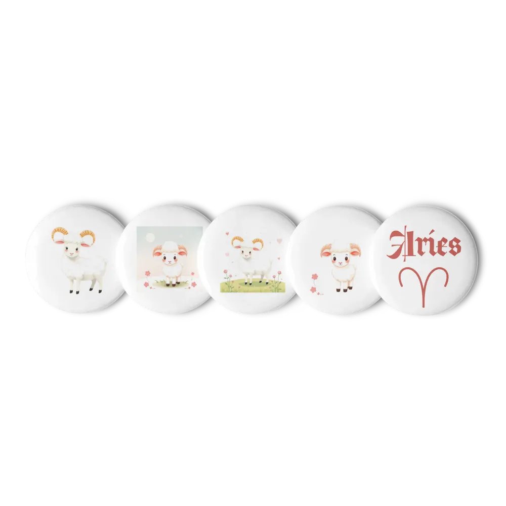 Fluffy Sheep Pin Button Set product image (1)