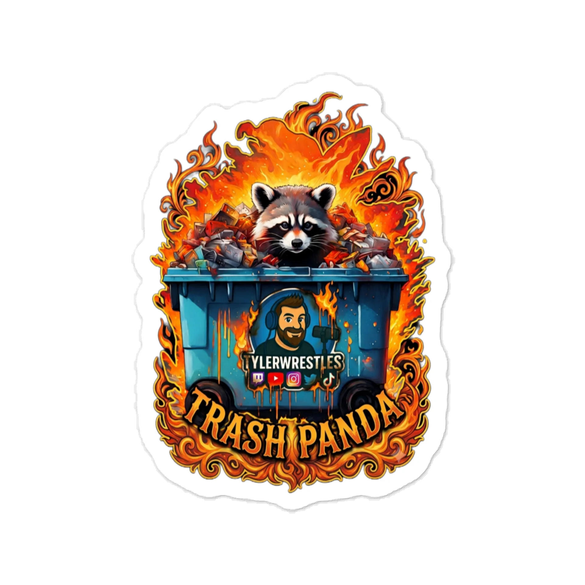 Trash Panda Flame Decal product image (1)