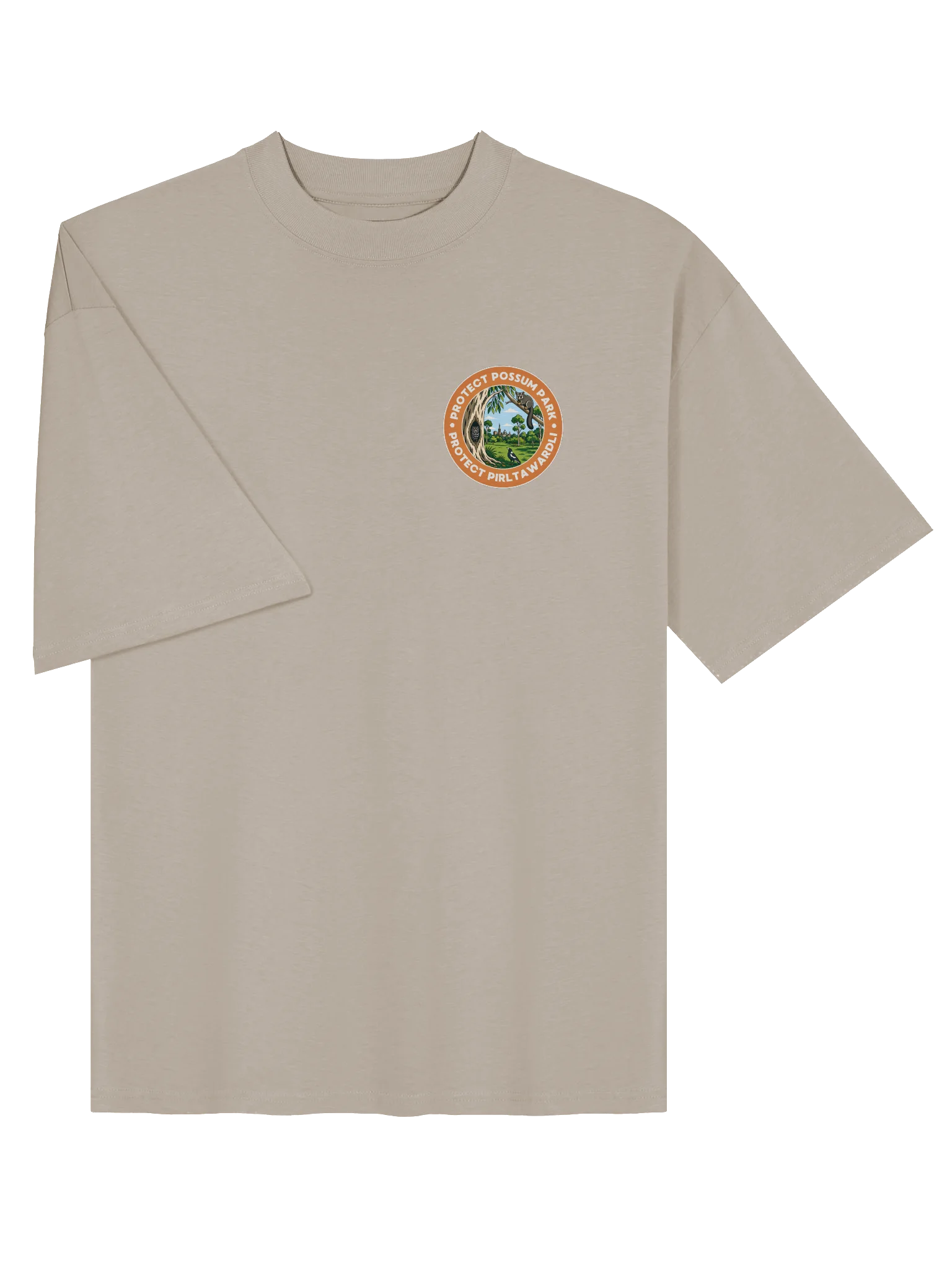 STOP THE CHOP | Sugar Glider (White Print) | Premium Organic Oversized T-Shirt product image (3)