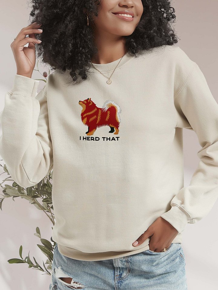 I Herd That Sweatshirt (Embroidered) of a Finnish Lapphund(Red) product image (2)