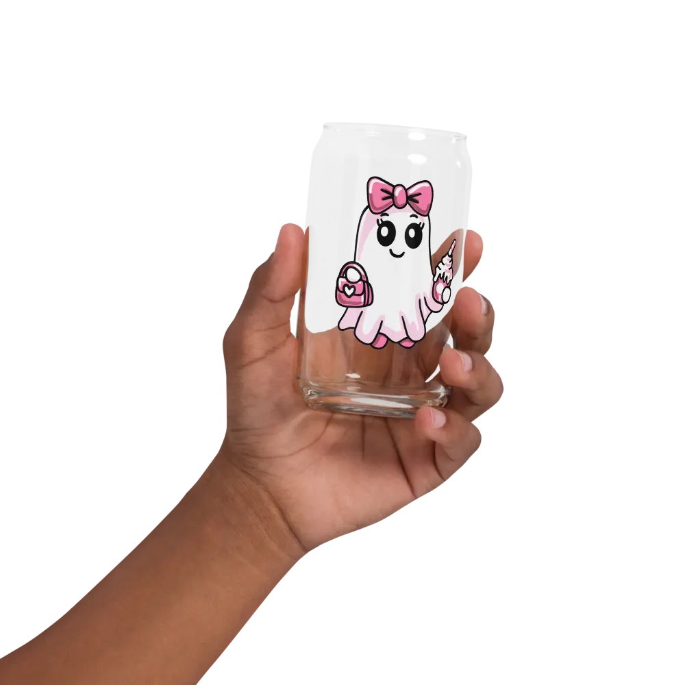 Cute Ghost 16oz Can-Shaped Drinking Glass product image (6)