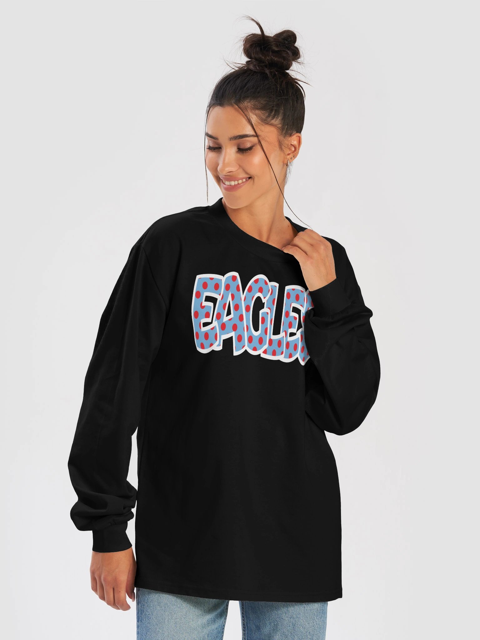 Eagles Red & Blue Polka Dot Long Sleeve T-Shirt product image (11)
