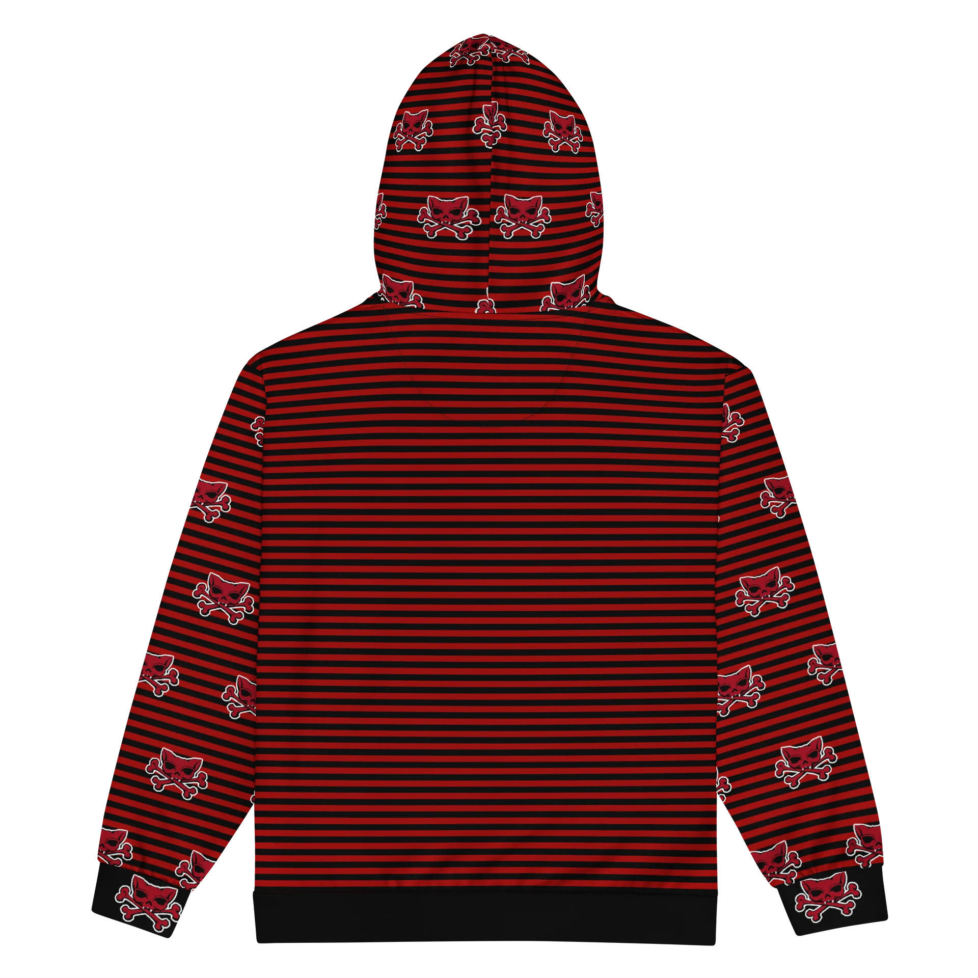 Blaque and Red Hoodie Kat Skull Remix Stripped Hoodie product image (2)