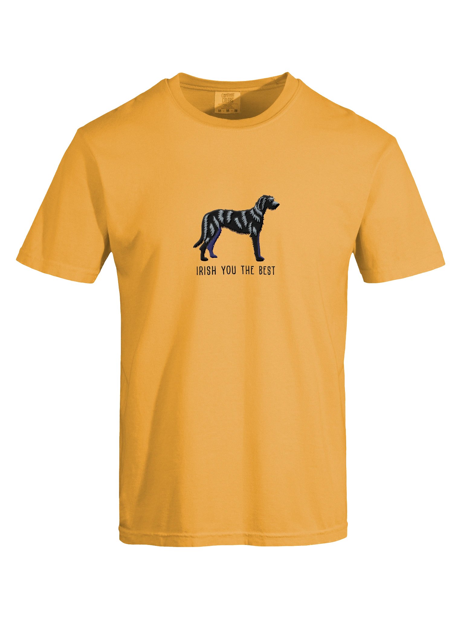 Irish You the Best T-Shirt(Embroidered) of an Irish Wolfhound(Black) product image (10)
