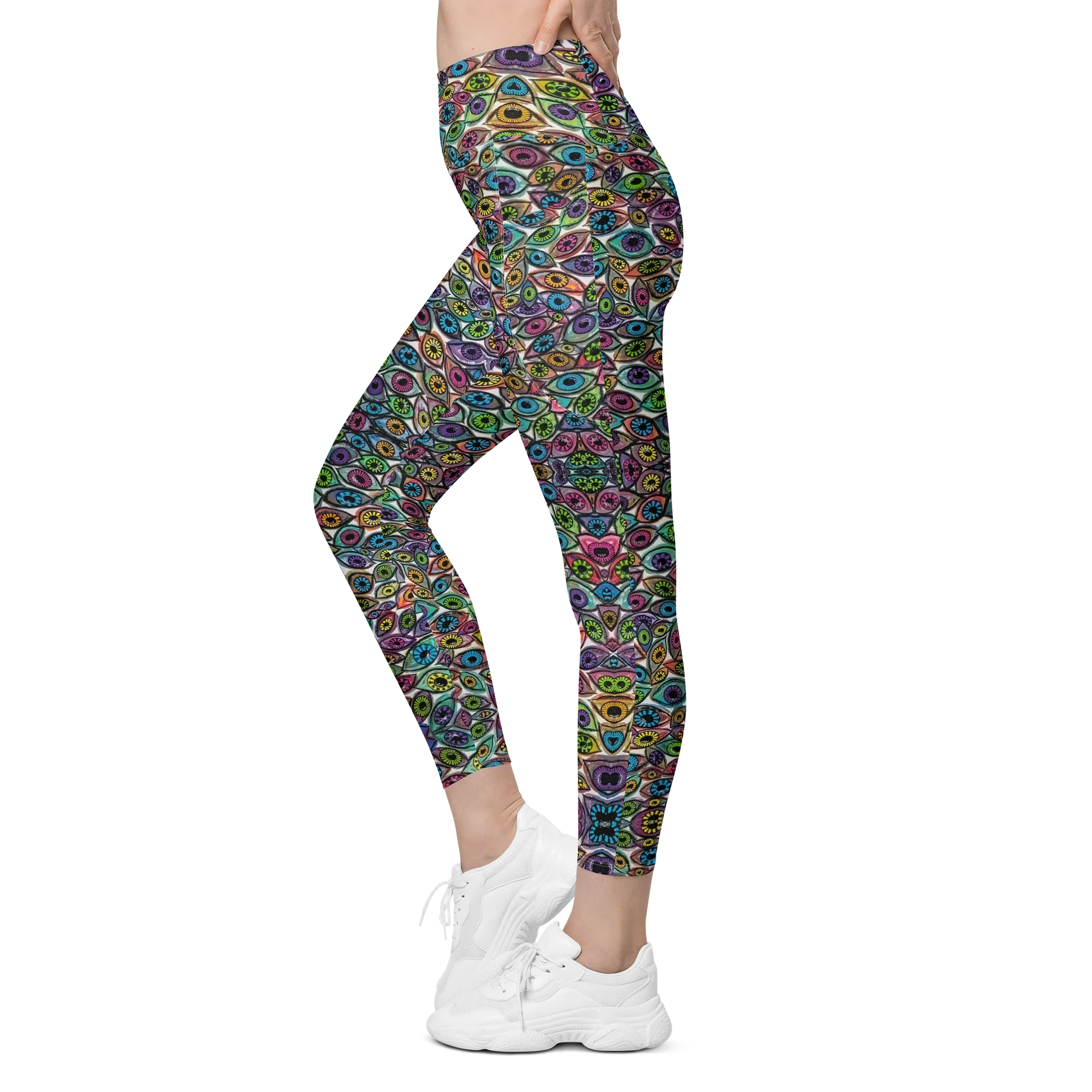 Psychedelic Eyes High Waisted Pocket Leggings | Eye See You Too product image (6)