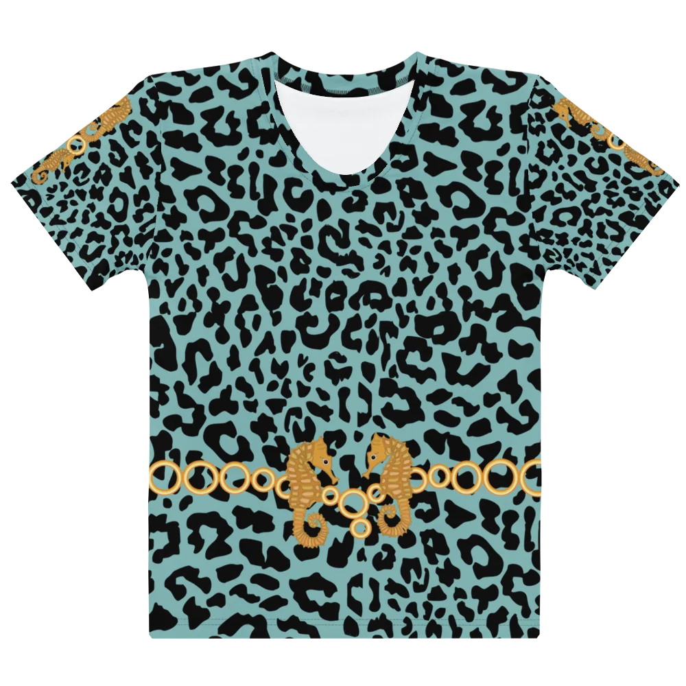 Seahorse Blue Leopard Women's T-Shirt product image (1)
