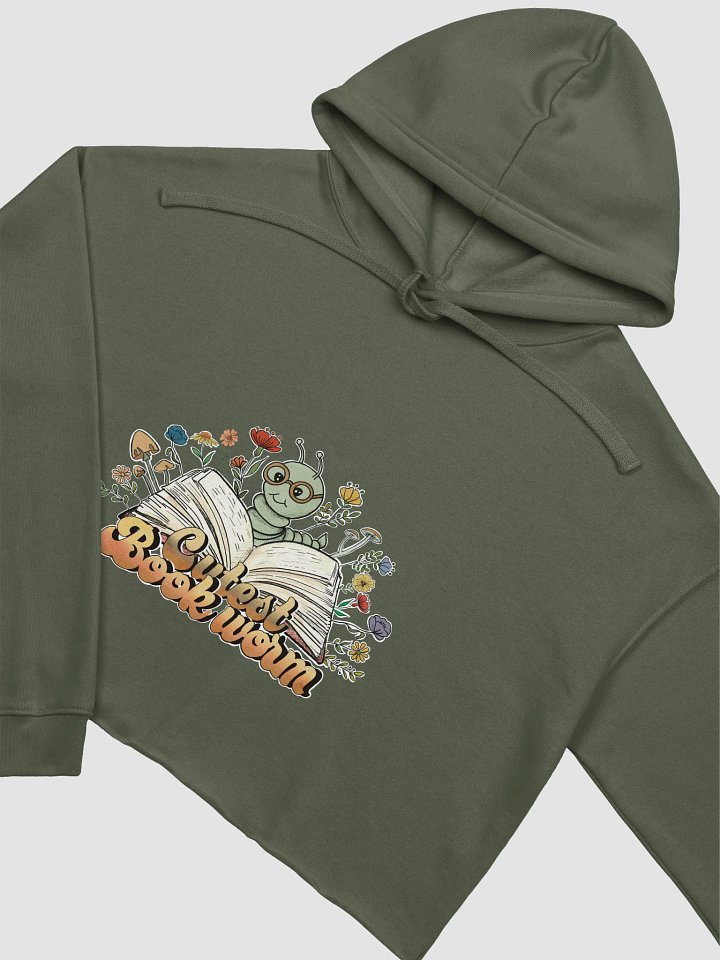Cutest Bookworm Cropped hoodie – Whimsical Book Lover Gift - Large Print product image (1)