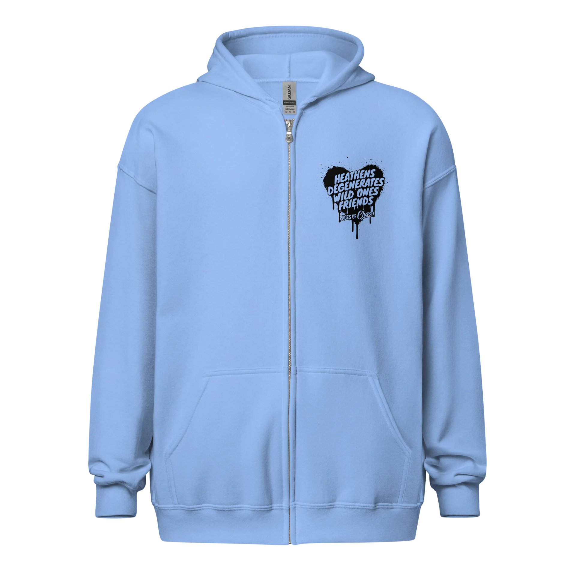 Heathens, Degenerates, Wild Ones, and Friends Zip Hoodie - Black product image (1)