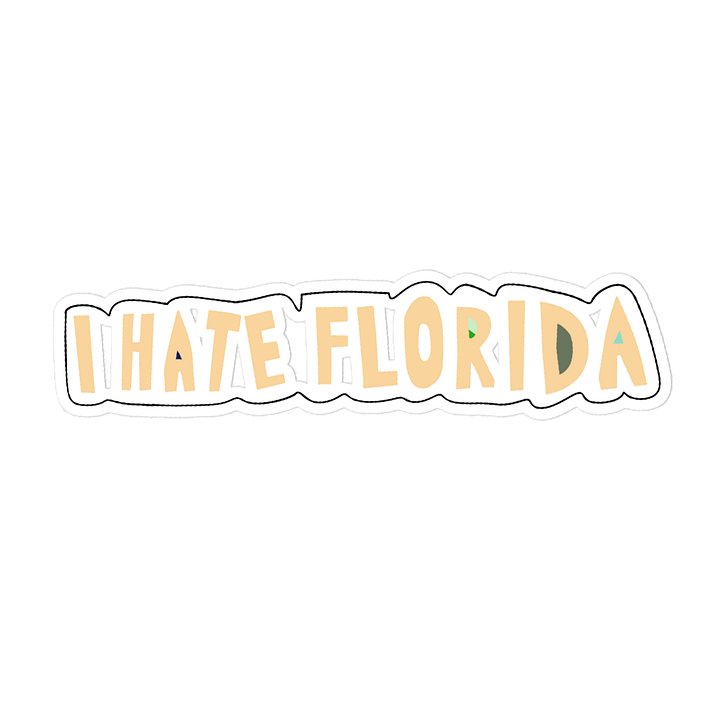 I Hate Florida Sticker - Yellow product image (1)