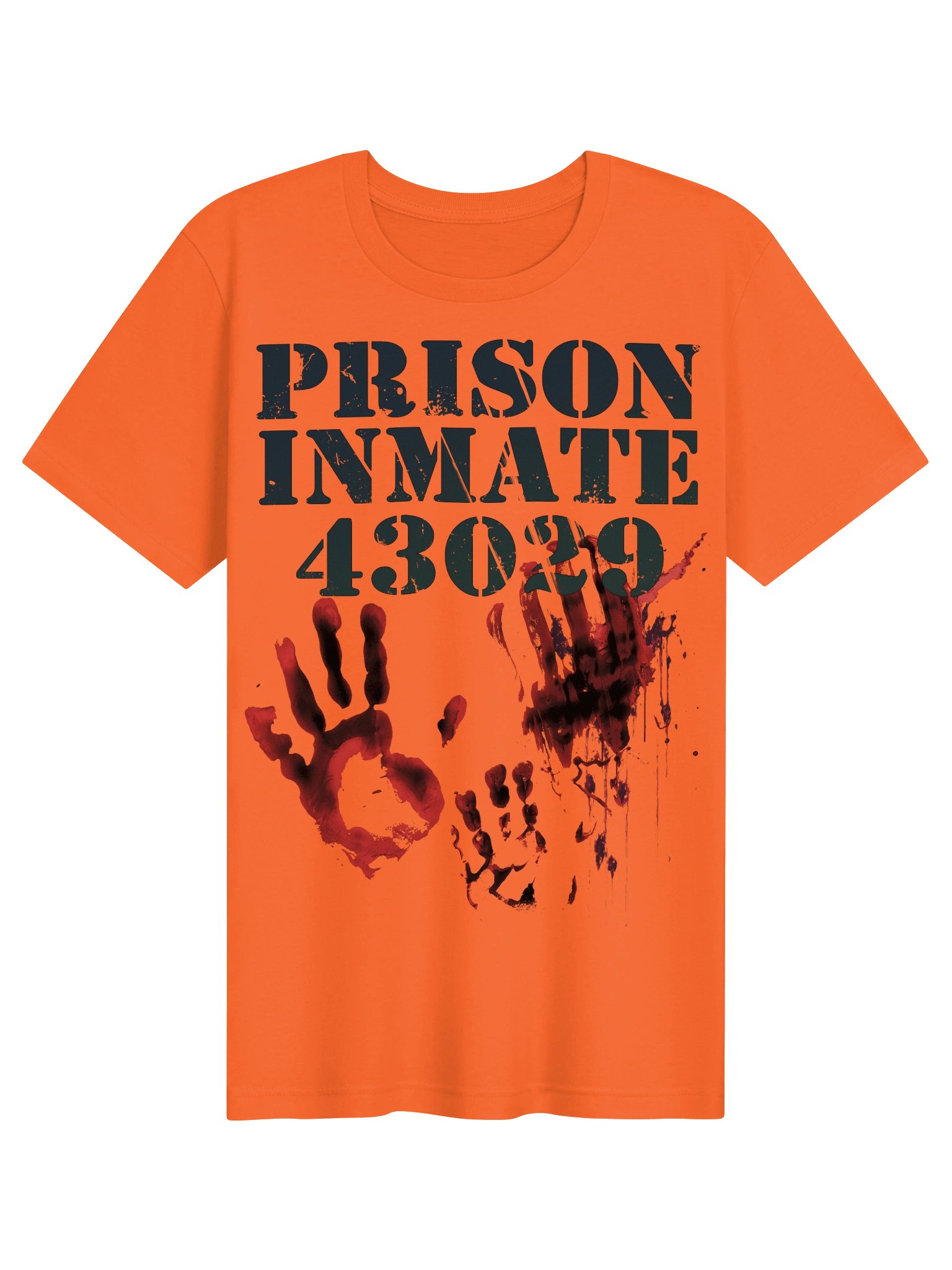 Prison Inmate Shirt Zombie Blood Splatter Jail Prisoner Gore Horror Costume product image (1)