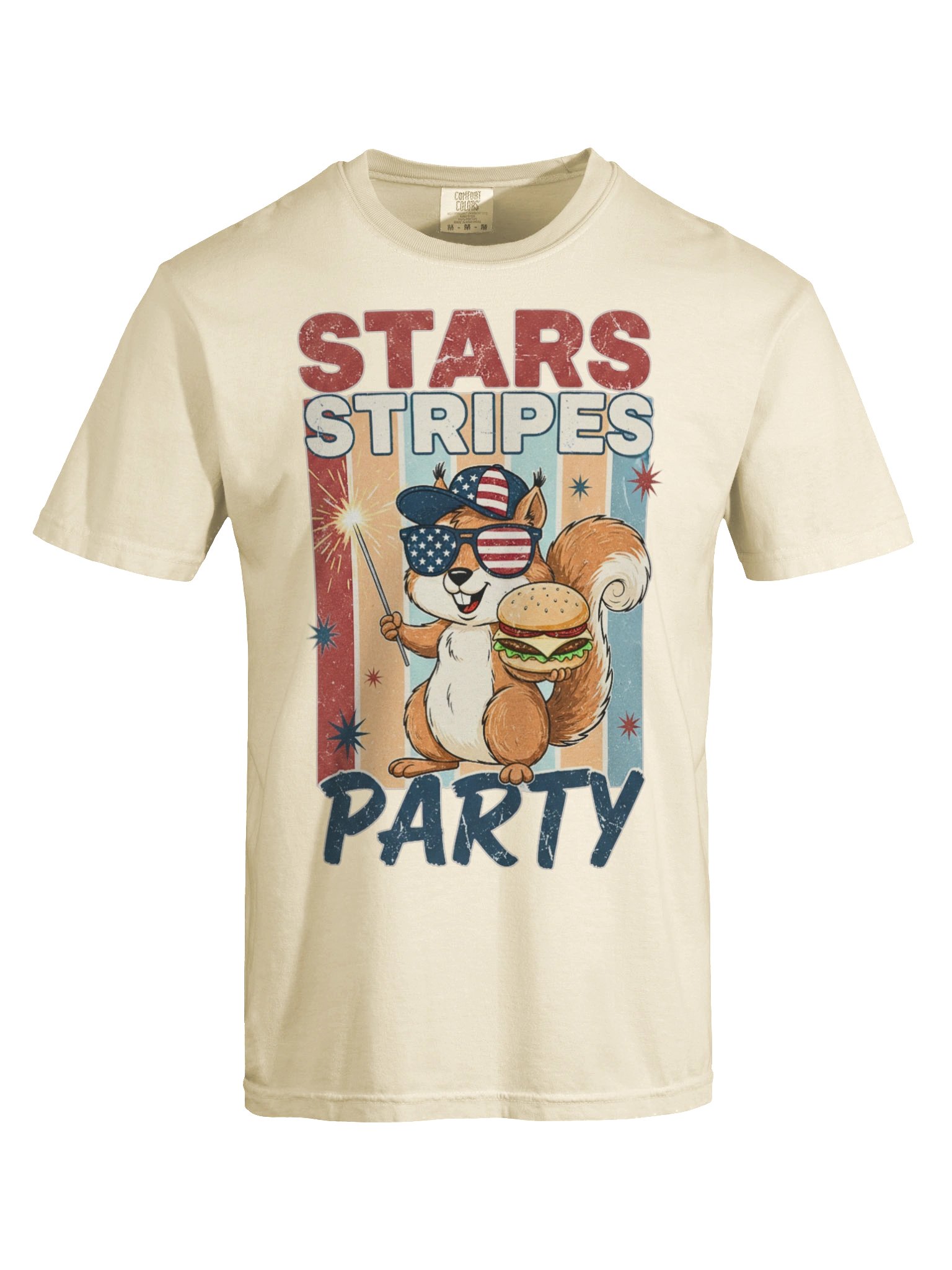 Stars Stripes Party Squirrel 4th of July T-Shirt product image (6)