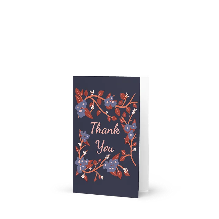 Thank You Botanical Garland | Deep Periwinkle & Rust on Midnight product image (1)