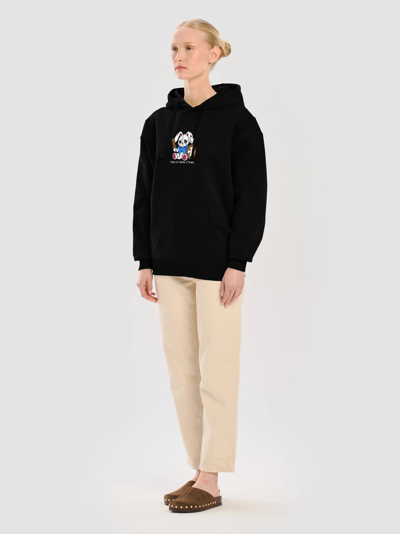 Hoodie unisexe Relaxed Coton Bio Poids Lourd – TIRED OF BEING STRONG product image (7)