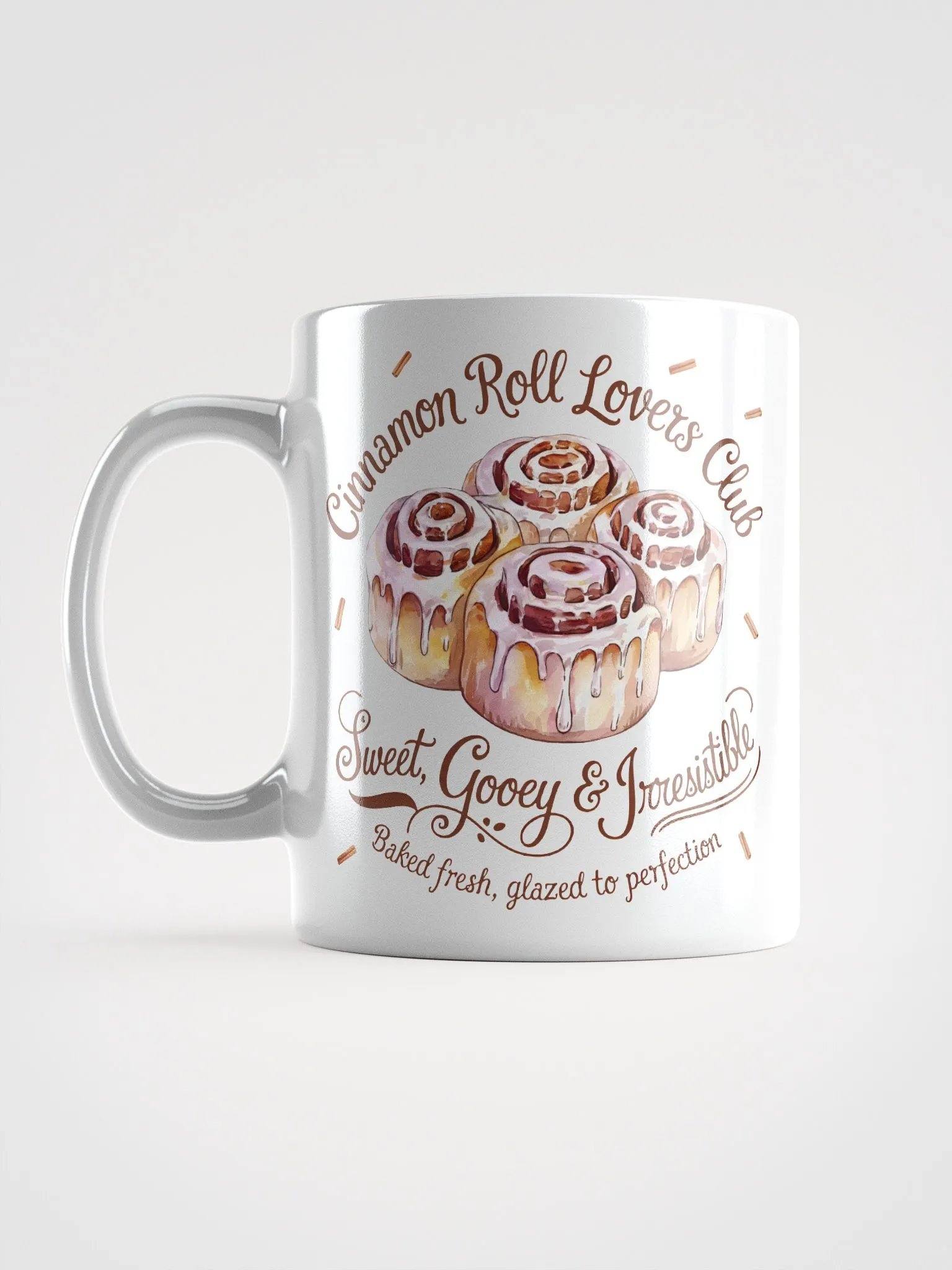 Cinnamon Roll Lovers Club White Glossy Mug product image (6)