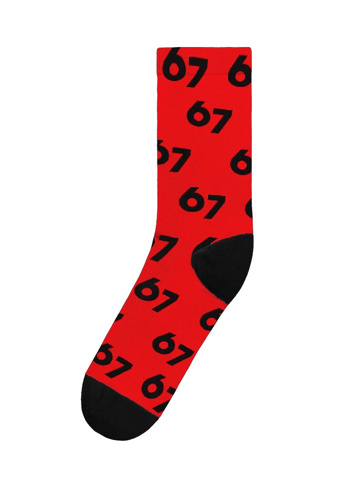 Red 67 Pattern Crew Socks product image (1)