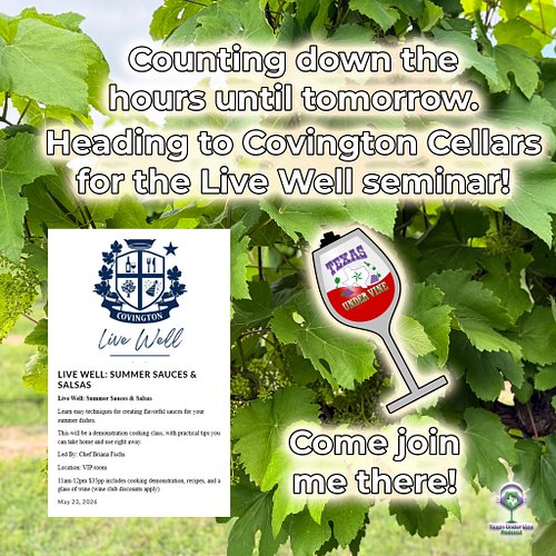 Countdown to the weekend is officially ON! 🍷✨

Tomorrow, I’m heading out to @covingtoncellars for the Live Well seminar! Ther...