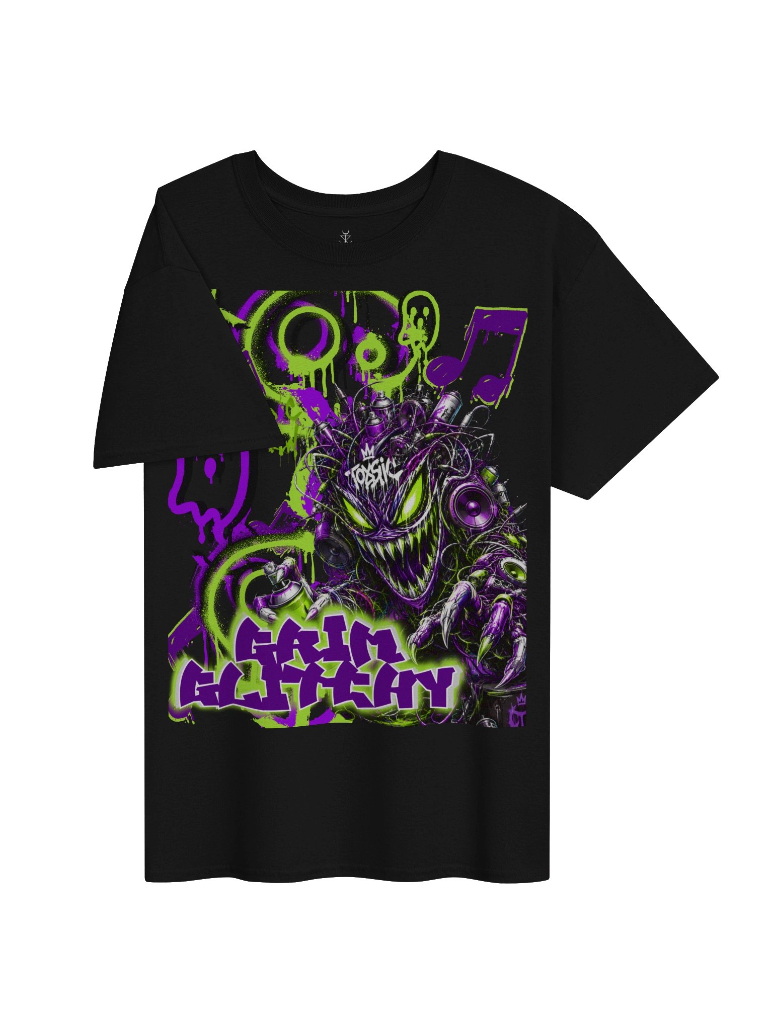 Grim Glitchy Neon Graffiti Tee product image (3)