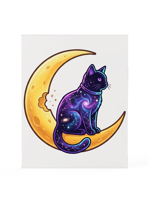 Moon Snack Cat Poster